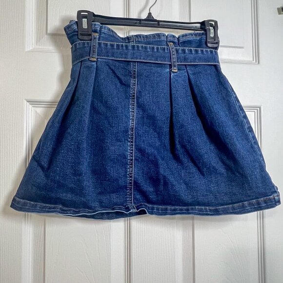Altar'd State Dark Wash Denim Paper Bag Mini Skirt Size XS - Picture 3 of 6